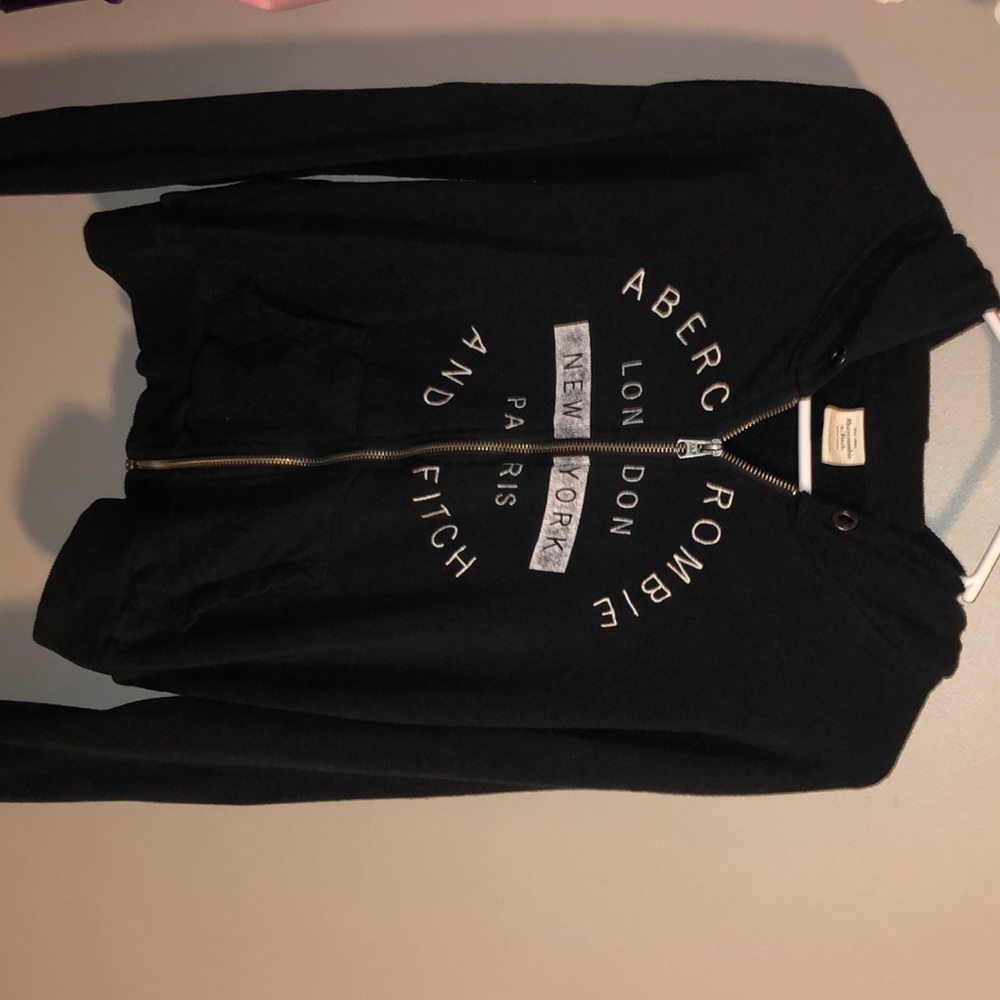 Abercrombie and Fitch zip-up black sweatshirt